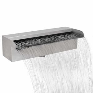 Rektangul&auml;rt Vattenfall Poolfont&auml;n i rostfritt st&aring;l 30 cm