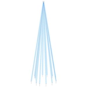 vidaXL Julgran p&aring; flaggst&aring;ng bl&aring; 732 LEDs 500 cm