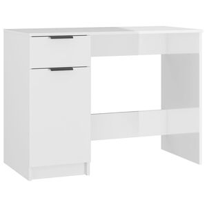 vidaXL Skrivbord vit h&ouml;gglans 100x50x75 cm konstruerat tr&auml;