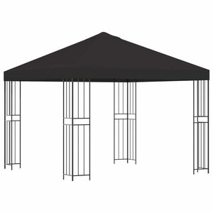 vidaXL Paviljong 3 x 3 m Antracit Polyester och St&aring;l 190 gsm