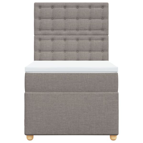 vidaXL Rams&auml;ng med madrass taupe 100x200 cm tyg