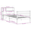 vidaXL Säng med bokhylla utan madrass 90x200cm massiv furu