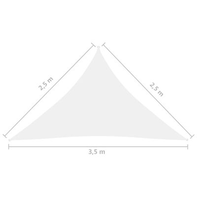 vidaXL Solsegel Oxfordtyg trekantigt 2,5x2,5x3,5 m vit