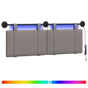 vidaXL H&auml;ngande s&auml;nggavel Med LED-lampa Taupe Tyg