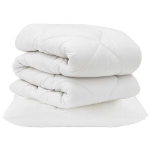 vidaXL T&auml;ckeset med kudde 2 pcs Vit Mikrofiber
