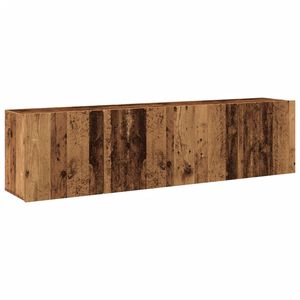 vidaXL V&auml;ggmonterad tv-b&auml;nk 2 st gammalt tr&auml; 80x30x41 cm