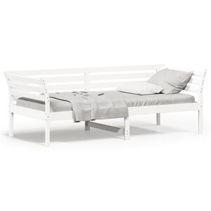 vidaXL Dagb&auml;dd utan madrass vit 100x200 cm massiv furu