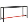 vidaXL Ram f&ouml;r arbetsb&auml;nk svart och matt r&ouml;d 170x50x79 cm metall