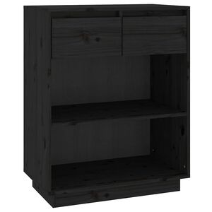 vidaXL Konsolbord svart 60x34x75 cm massiv furu