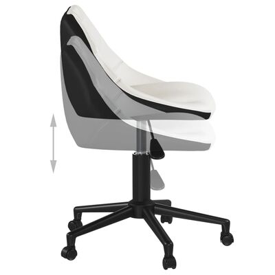 vidaXL Snurrbar matstol vit och svart konstläder