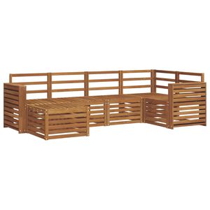 vidaXL Sektionsoffgrupp 6 pcs Naturf&auml;rg Massivt Akaciatr&auml;