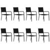 vidaXL Matgrupp f&ouml;r tr&auml;dg&aring;rden 9 delar svart