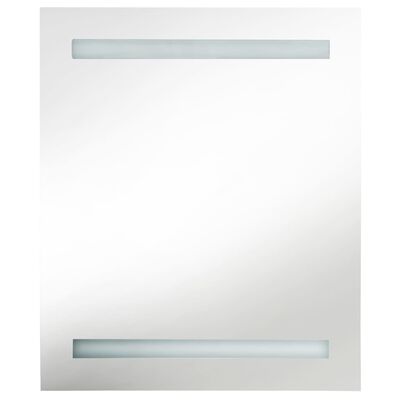 vidaXL Badrumsspegel med skåp LED vit högglans 50x14x60 cm