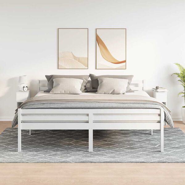 vidaXL S&auml;ngbord 2 st med l&aring;da vit 20x36x60 cm