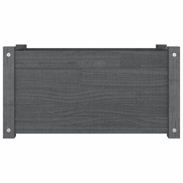 vidaXL Odlingslådor 2 st grå 60x31x31 cm massiv furu