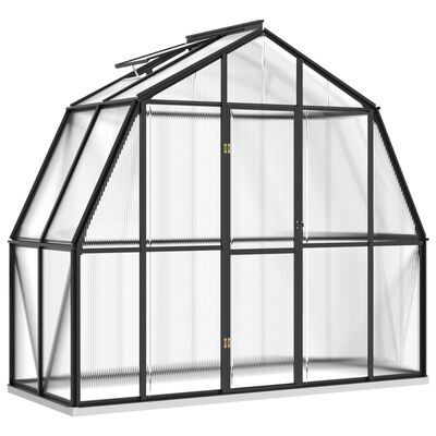 vidaXL Växthus med basram antracit 3,3 m² aluminium