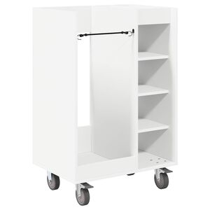 vidaXL Golf Sk&aring;p med hjul Enf&auml;rgad Vit 65 x 45 x 98 cm
