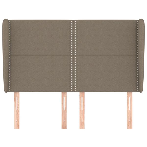 vidaXL S&auml;nggavel med kanter taupe 147x23x118/128 cm tyg