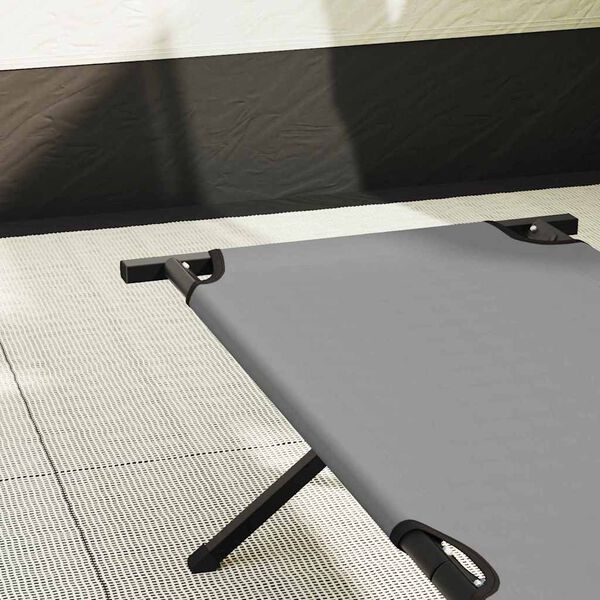 vidaXL F&auml;llbar Camping S&auml;ng Gr&aring; Oxford tyg