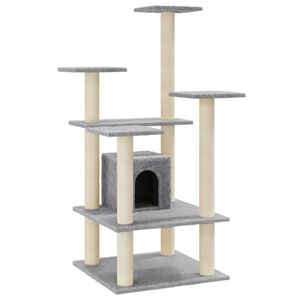 vidaXL Kl&ouml;str&auml;d med sisalpelare ljusgr&aring; 110 cm