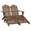 vidaXL Adirondackstol med fotpall 2-sits brun grantr&auml;