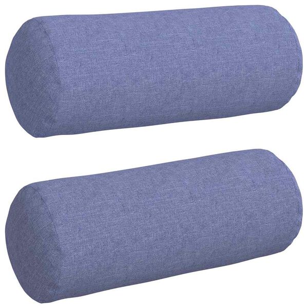 vidaXL Bolsterkuddar 2 pcs Jeansbl&aring; &Oslash; 15 x 40 cm tyg