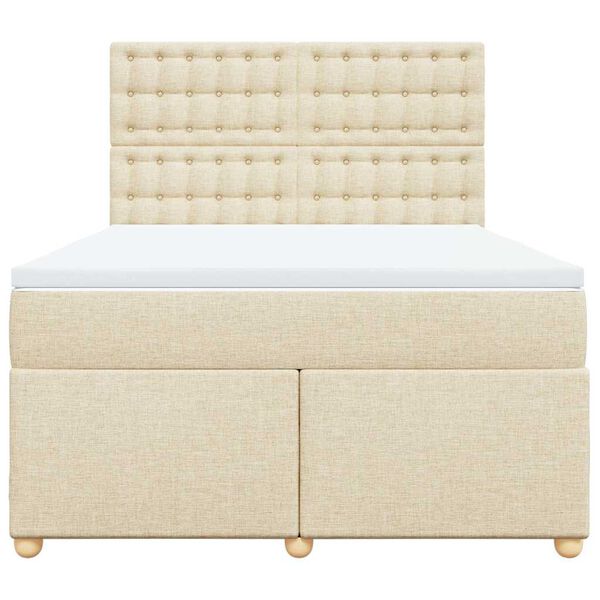 vidaXL Rams&auml;ng med madrass gr&auml;ddvit 140x190 cm tyg