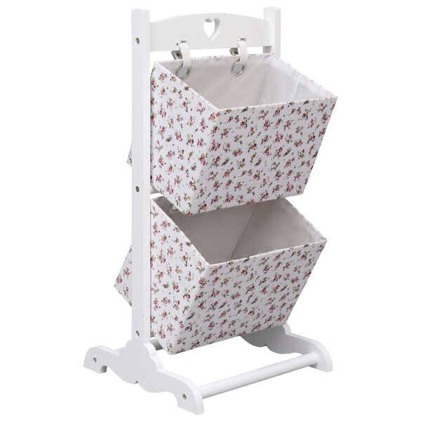 vidaXL F&ouml;rvaringshylla med 2 korgar blommor 35x35x72 cm tr&auml;