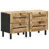 vidaXL S&auml;ngbord 2 st Naturlig 40 x 33 x 46 cm Massivt mangotr&auml;