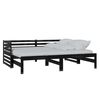vidaXL Dagb&auml;dd svart massiv furu 2x(90x200) cm
