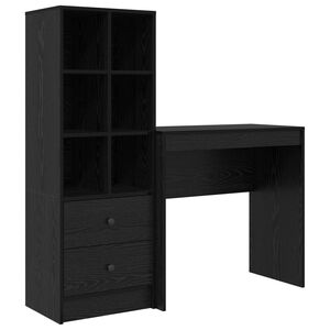 vidaXL Skrivbord Svart Ek 125,5 x 40 x 127 cm 2 st