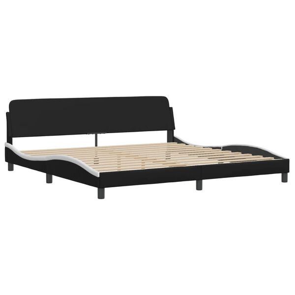vidaXL Bed Frame "Dover" Black and White 200x200 cm Faux Leather