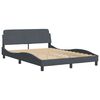 vidaXL Bed Frame with LED without Mattress "Hanko" Dark Grey 140x200 cm Velvet