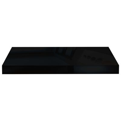 vidaXL Svävande vägghylla svart högglans 50x23x3,8 cm MDF