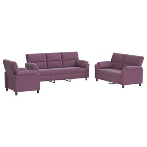 vidaXL Soffset 3 st Lila Sammet