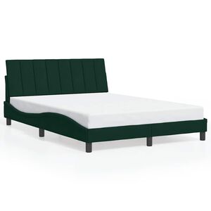 vidaXL Bed Frame without Mattress "Hanko" Dark Green 120x200 cm Velvet