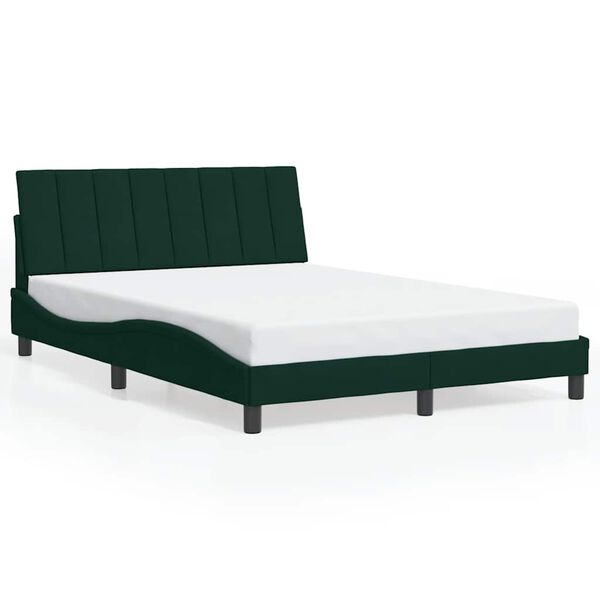 vidaXL Bed Frame without Mattress "Hanko" Dark Green 120x200 cm Velvet