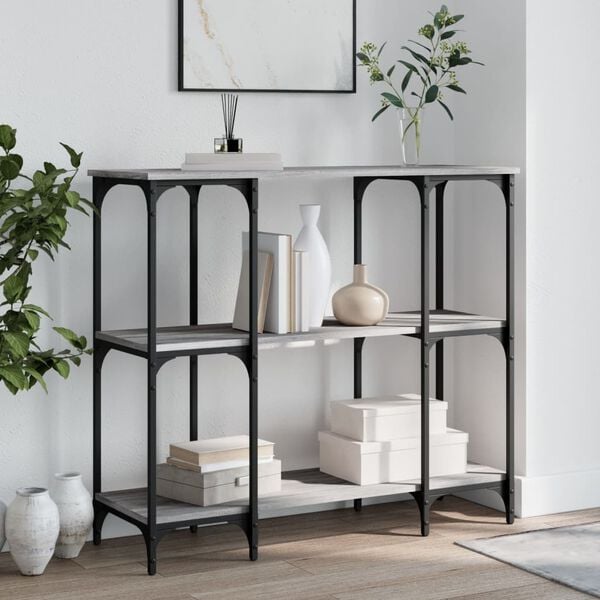 vidaXL Avlastningsbord gr&aring; sonoma 102x35x90 cm konstruerat tr&auml;