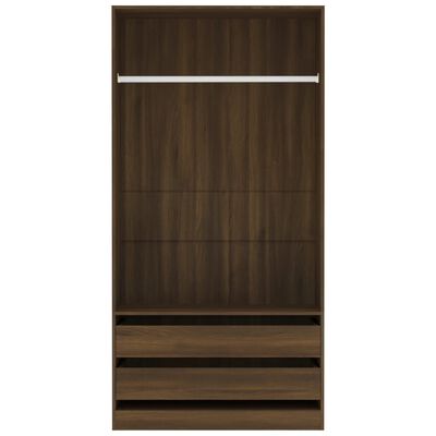 vidaXL Garderob brun ek 100x50x200 cm konstruerat trä