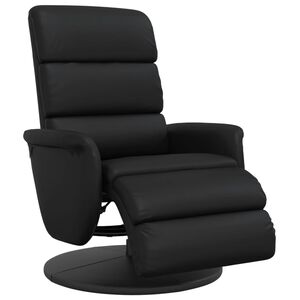 vidaXL Reclinerf&aring;t&ouml;lj med fotst&ouml;d svart konstl&auml;der