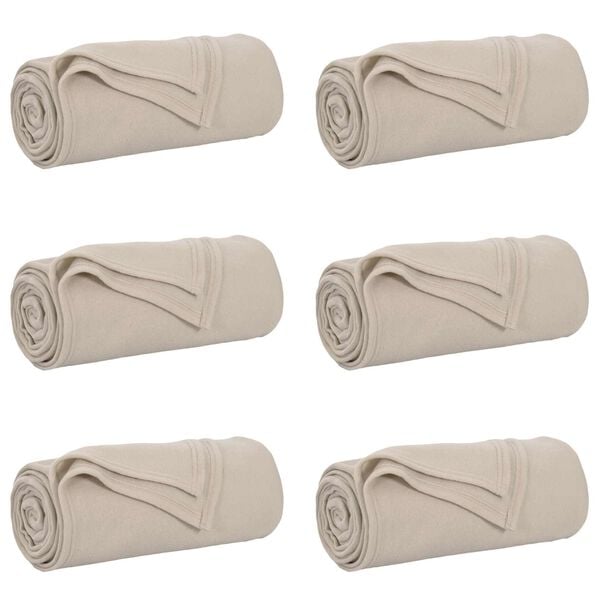 vidaXL Filtar 6 pcs Beige 200 x 150 cm Fleece