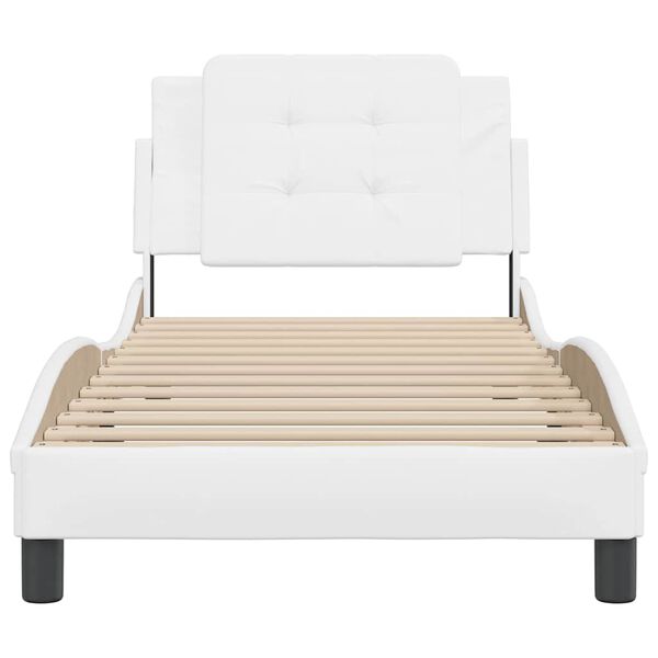 vidaXL Bed Frame without Mattress "Zadar" White 90x190 cm Faux Leather