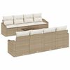 vidaXL Soffset 7 st Beige och gr&auml;ddf&auml;rgad konstrotting