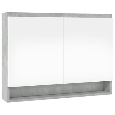 vidaXL Spegelskåp för badrum betonggrå 80x15x60 cm MDF