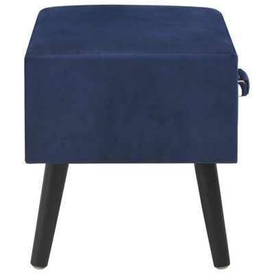 vidaXL Sängbord 2 st blå 40x35x40 cm sammet