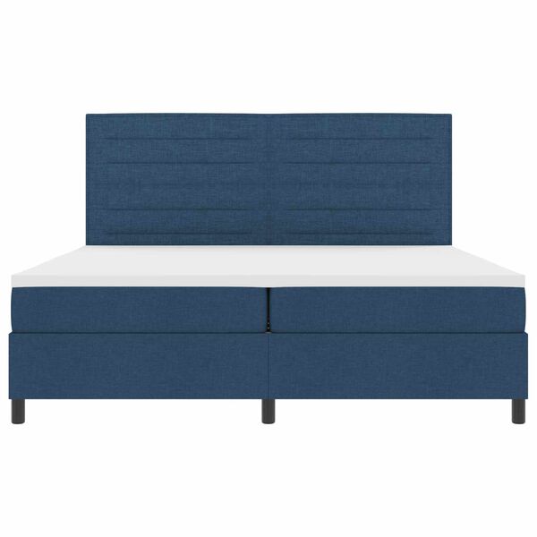 vidaXL B&auml;ddfj&auml;der med madrass med led Bl&aring; 200 x 200 cm tyg