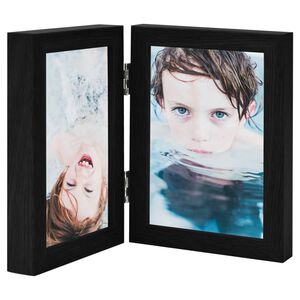 vidaXL Tv&aring;delad fotoram svart 2x(10x15 cm)