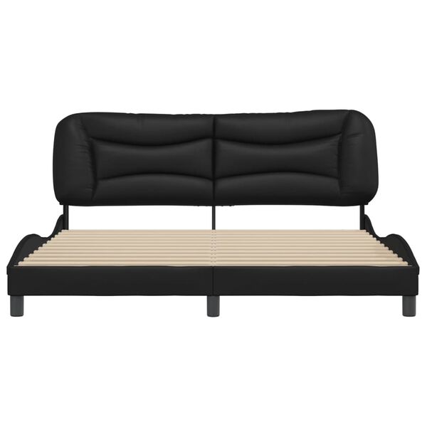 vidaXL Bed Frame without Mattress "Hvar" Black 180x200 cm Faux Leather