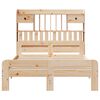 vidaXL S&auml;ng med bokhylla utan madrass 135x190cm massiv furu