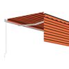 vidaXL Manuell markis med rullgardin 4,5x3m orange/brun